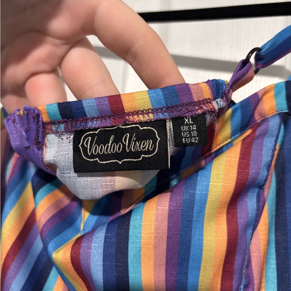 Voodoo Vixen Multicolor Striped Dress - Picture 4 of 10
